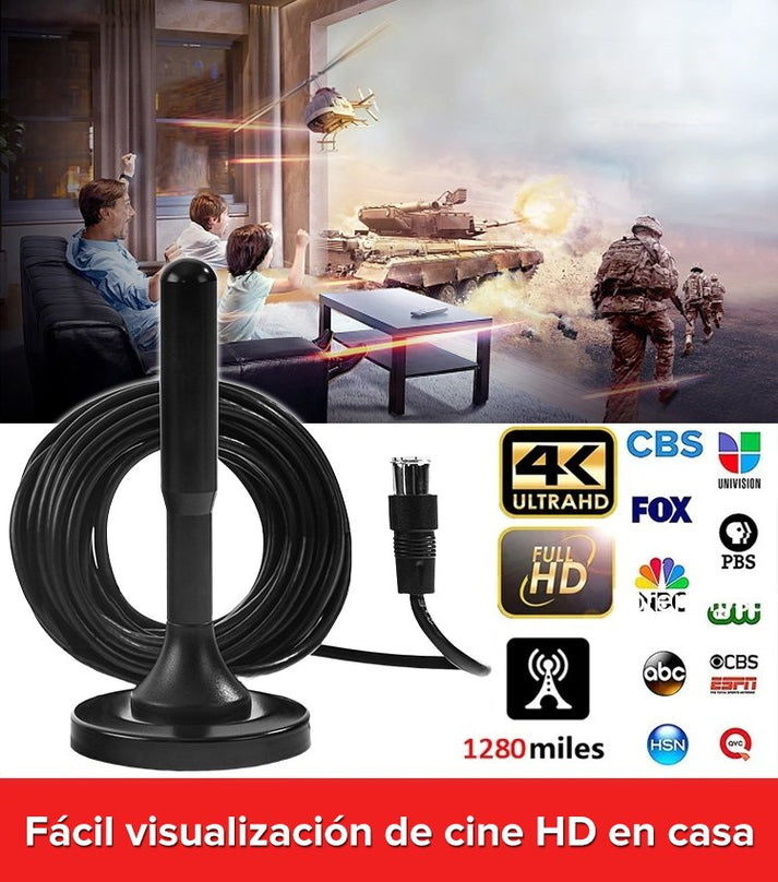 Antena de Televisión Digital Interna 4K HD